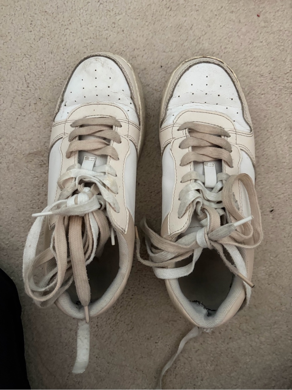Pull&Bear White and Beige Women's Sneakers